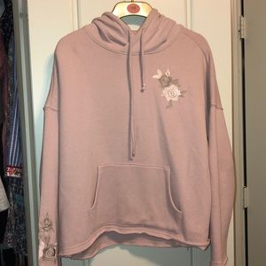 Light pink cropped hoodie
